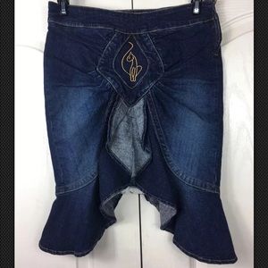 BABY PHAT Jean Skirt Asymmetrical Stretch Size 3